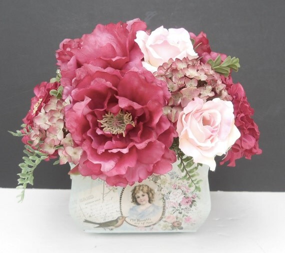 Silk Flower Arrangement Victorian Style