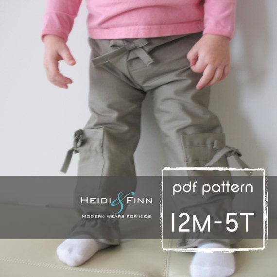 Pants pattern tutorial  baby Girly   toddler 12M PDF pants 5T and pattern Cargo cargo baby,