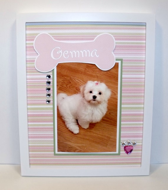 Dog Picture Frame Personalized Pink and by memoreasykeepsakes