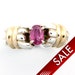 Ruby Ring, Sterling Silver 2-Tone with 10K Gold Accents Size 6 3/4, Silver and Gold Jewelry