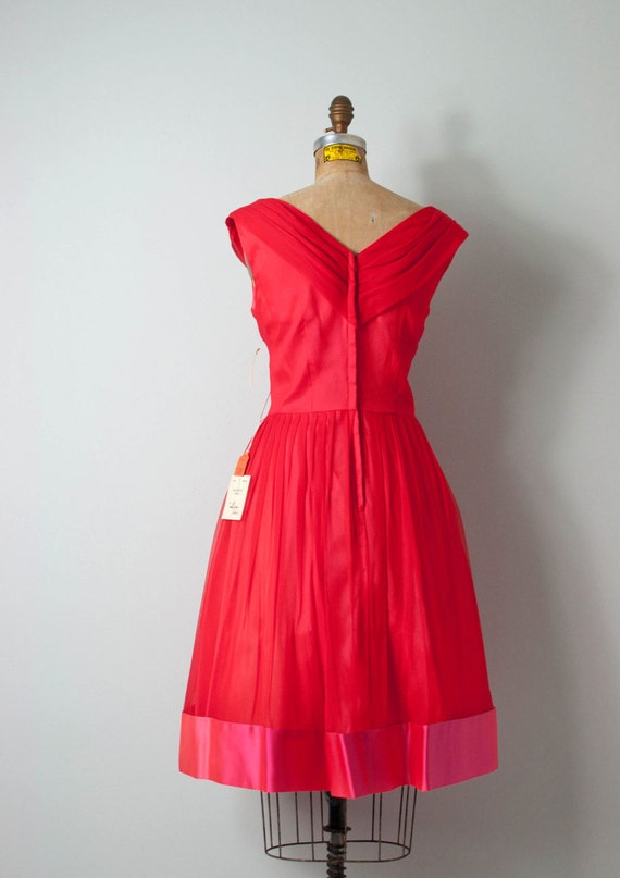 vintage 1950s dress / 50s dress / red party dress / the Sweet