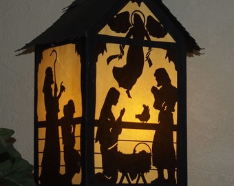 Download Nativity Paper Lantern for Christmas SVG and PDF digital
