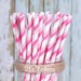Pink Ombre Stripe Paper Straws, Pink Party, Pink Party Straws, Vintage Straws, Pretty in Pink, Baby Shower, Ballerina, Mason Jar Straws (30)