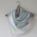 Handpainted silk scarf blue color with flowers (orange, pink, yellow colors)