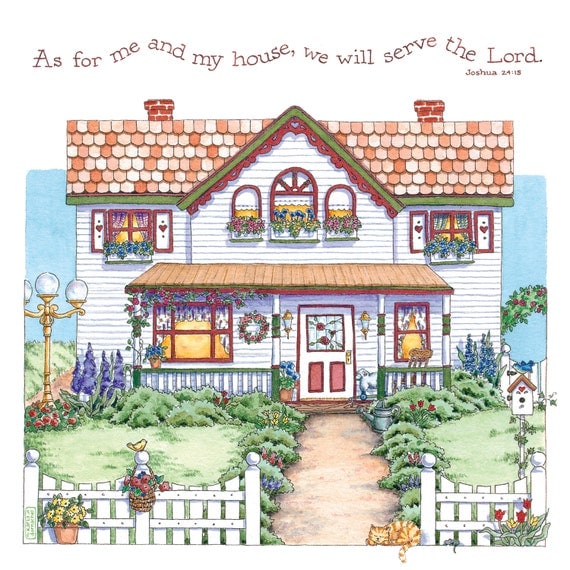 INSTANT DOWNLOAD As For Me and My House Scripture Art Print