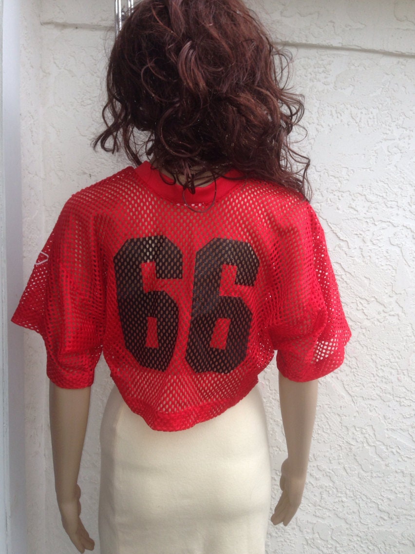 Vintage Mesh Football Jersey Crop Top