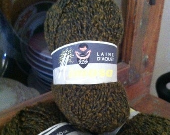 DISCONTINUED Mimosa Laine D'Aoust 'Boucle' Yarn - 6 Skeins 'Olive' FREE SHIPPING