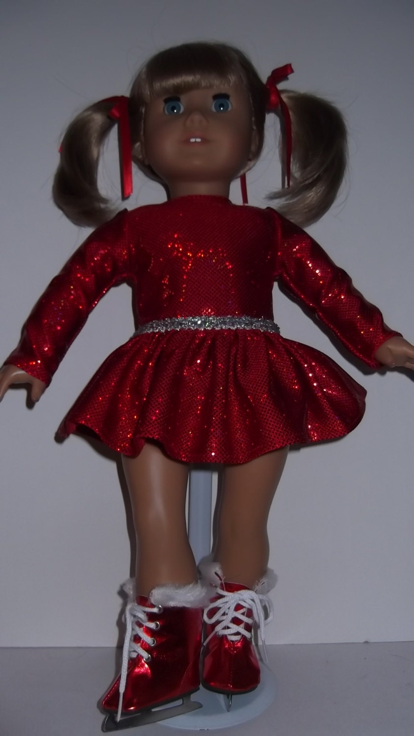 American Girl Doll Clothes Red Skating Outfit by susiestitchit