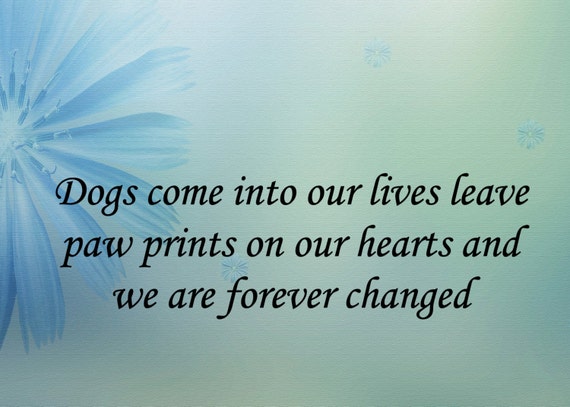 Items similar to Pet loss sympathy card - Dogs leave paw prints on ...