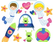 Outerspace Valentine Cute Valentine Clipart - Commercial Use OK - Valentine Graphics, Valentine Clipart, Outerspace Valentine Il_170x135