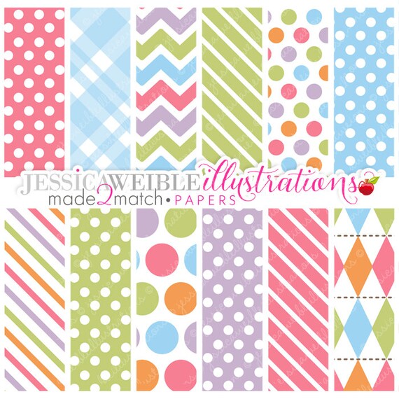 Easter Monsters Cute Digital Papers Backgrounds for Invitations, Card Design, Scrapbooking, and Web Design Il_570xn