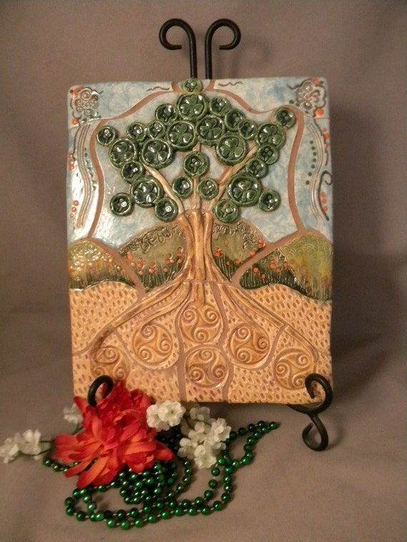 Tree of Life Ceramic Tile Wall/Celtic tree of life/ceramic