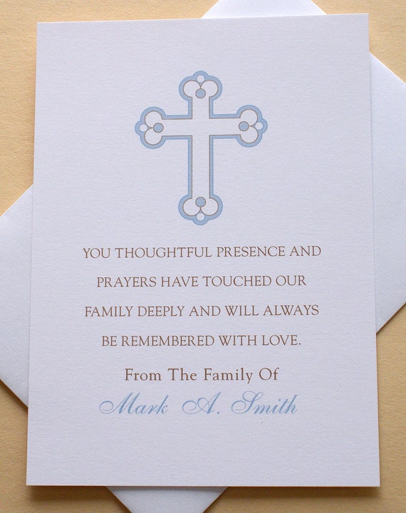 Religious Sympathy Thank You Cards with a Cross by zdesigns0107