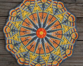Crochet Overlay Mandala No. 6, Pattern, PDF in Englis, Deutsch