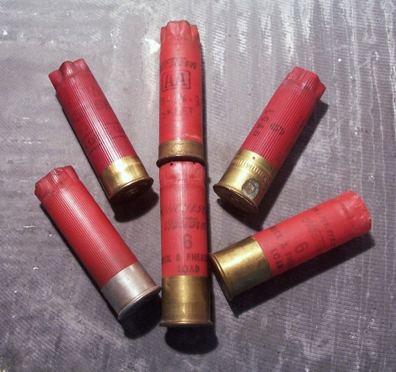 Red Shotgun Shells Used Shotgun Hulls Six 6 Red Plastic Case