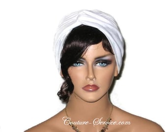 White Turban, Women's, Handmade, Fashion, Twist, Solid White, Turbin, Turbante, Hat, Full, Head, Hair, Fashionable, Rayon, Designer, Knit