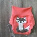 Upcycled Wool Soaker Cover Diaper Cover With Added Doubler Coral / Brown With Fox Applique SMALL 3-6M Kidsgogreen