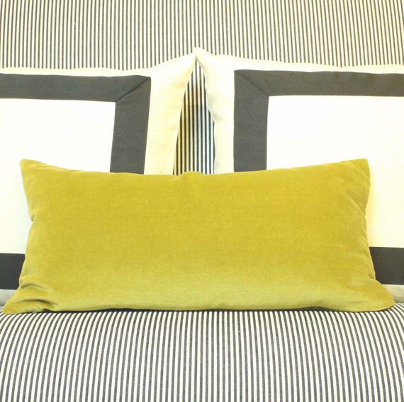 Chartreuse Velvet Pillow Cover Decorative by STUDIOTULLIAPILLOWS