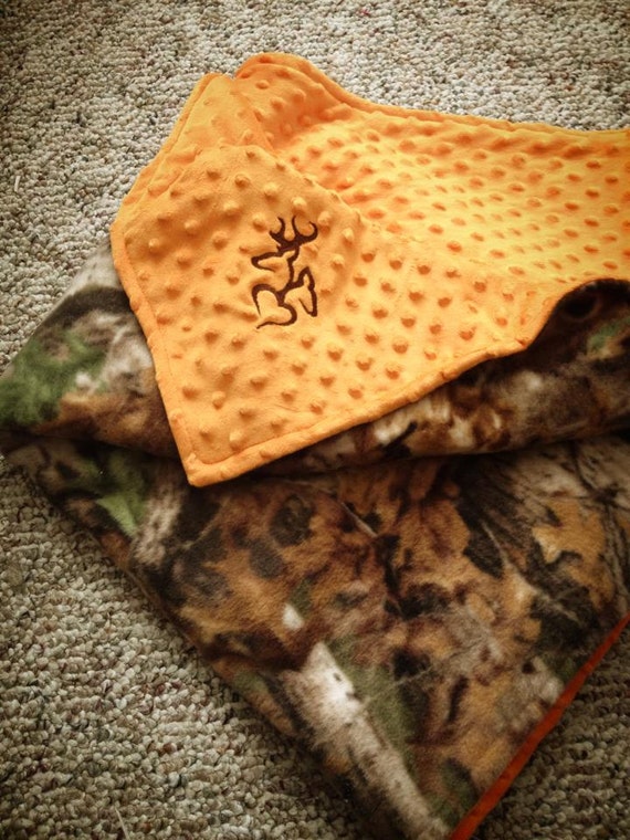 Hunting Camo Child Blankets with custom embroidery
