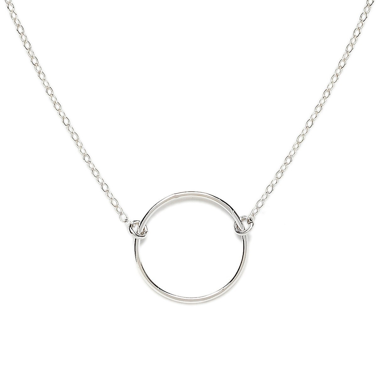 Sterling Silver Circle Necklace Simple Circle Necklace