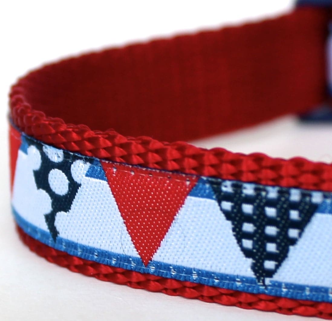 Bunting Flags Dog Collar Adjustable Ribbon Dog Collar