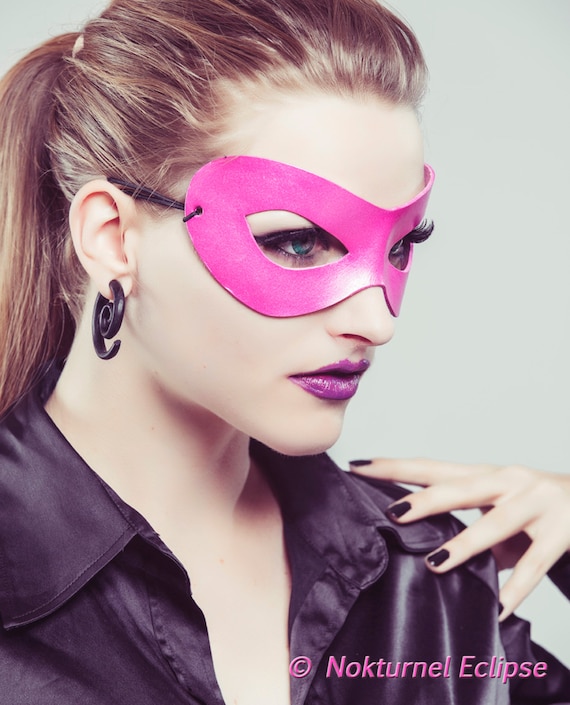 Pink Superhero Leather Mask Masquerade Fetish Halloween Anime