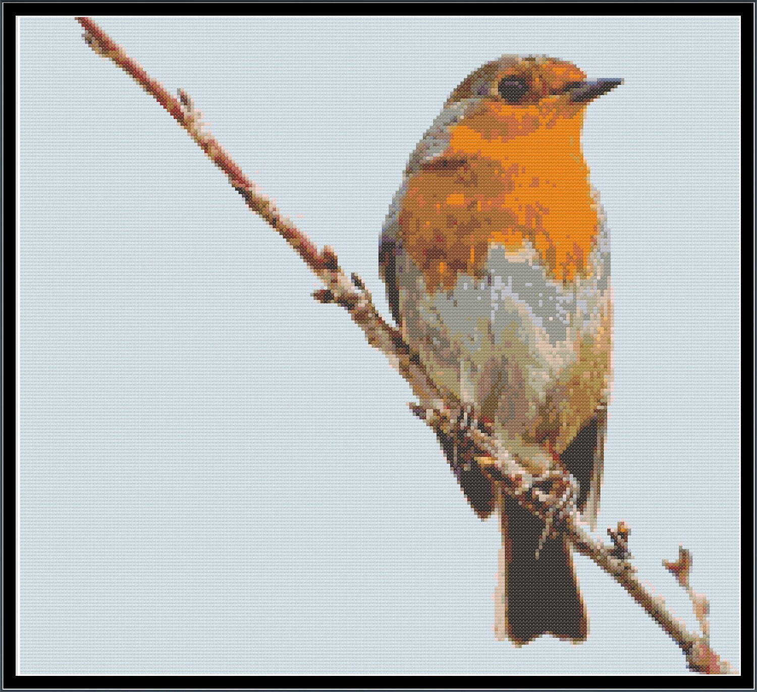 European Robin Cross Stitch Pattern