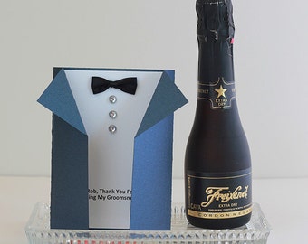 Will you be my groomsman - groomsman invitation - Best Man cards - usher invites - tuxedo invites - groomsmen thank you - bridal party card