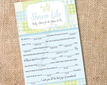 Printable Baby Shower Mad Libs Baby Girl by AllisonKizerDesigns