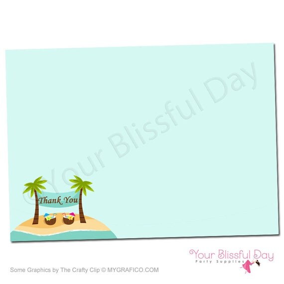 PRINTABLE Beach Couples Wedding Shower Thank You Cards #801 Il_570xn