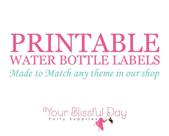 Made to Match Personalized PRINTABLE Water Bottle Labels (Any theme in our shop) Il_570xn