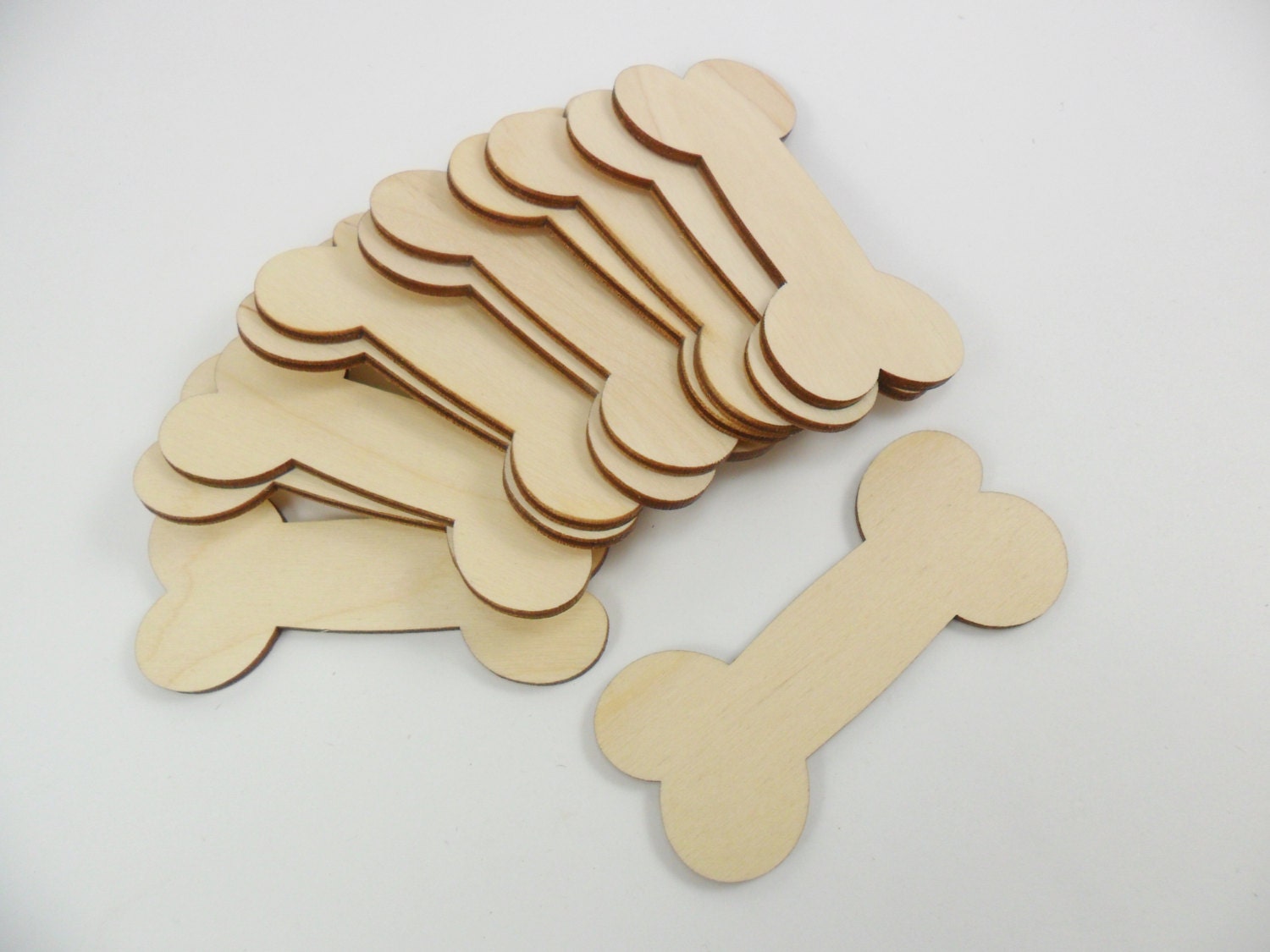 Dog Bones Wood 3 x 1 3/8 x 1/8 Laser Cut
