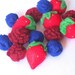 Felt Food Berry set (strawberry raspberry blueberry) eco friendly children's pretend play food for toy kitchen, felt strawberry