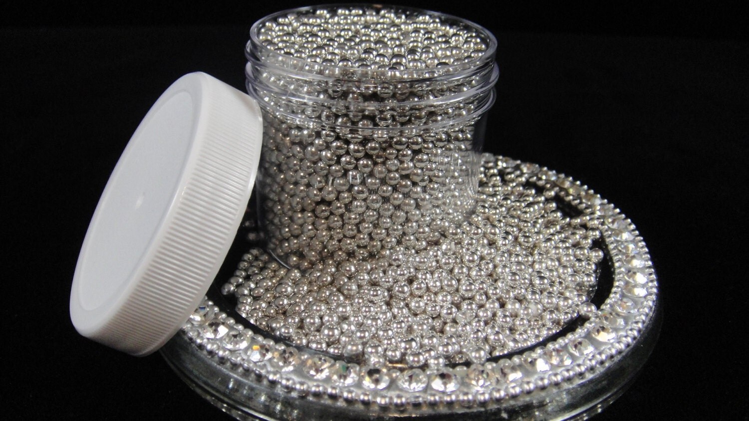 Silver Metallic 2MM Sugar Pearls Silver Dragees Cupcake