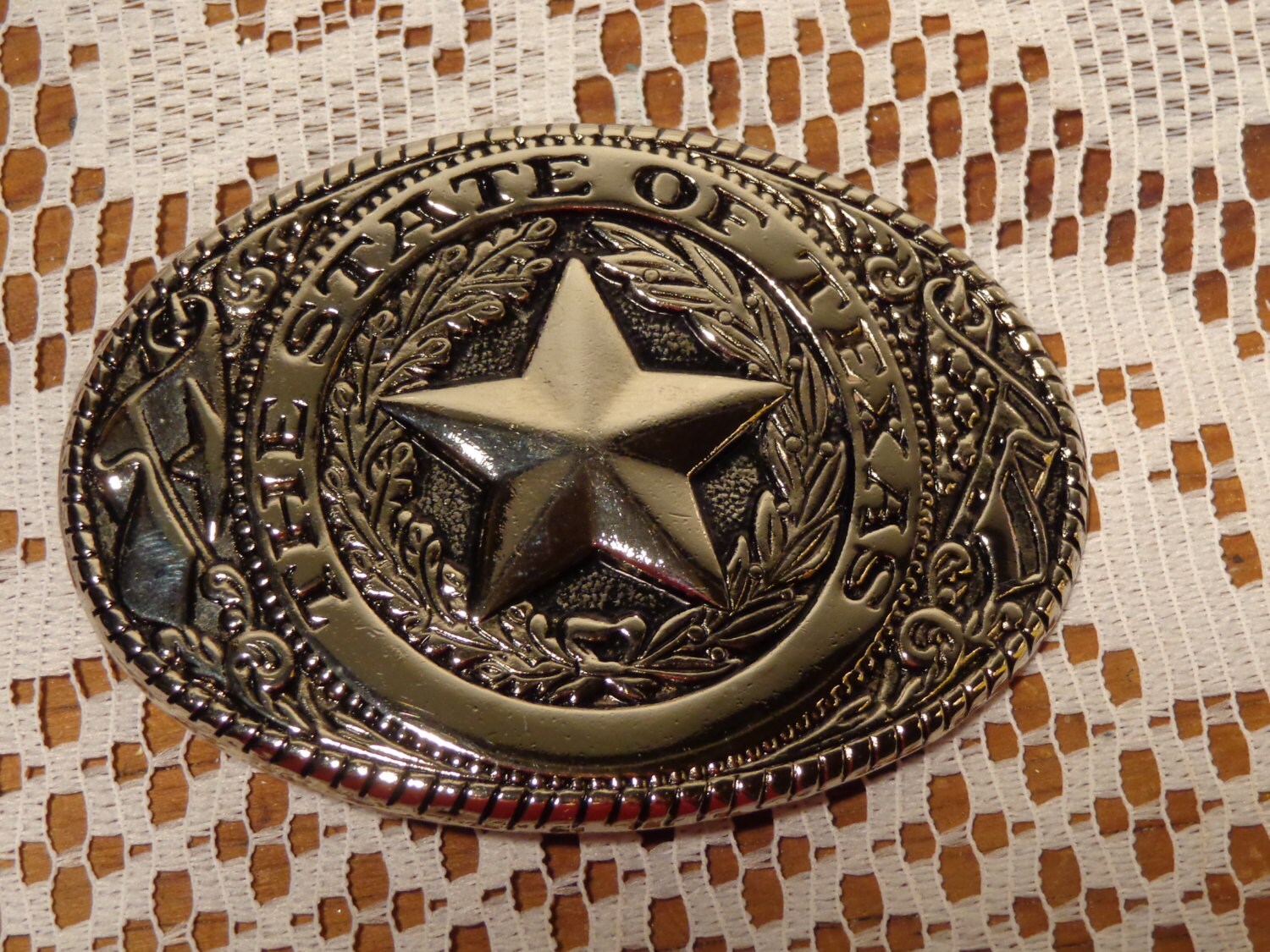 Vintage Silver State of Texas Belt Buckle by BubbiesMemories