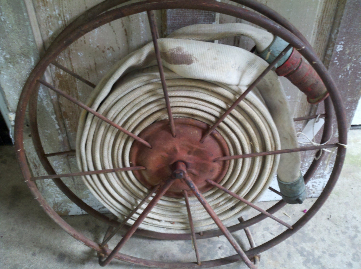 Fire Hose Iron Stand Fireman Decor Vintage Fire Hose Old