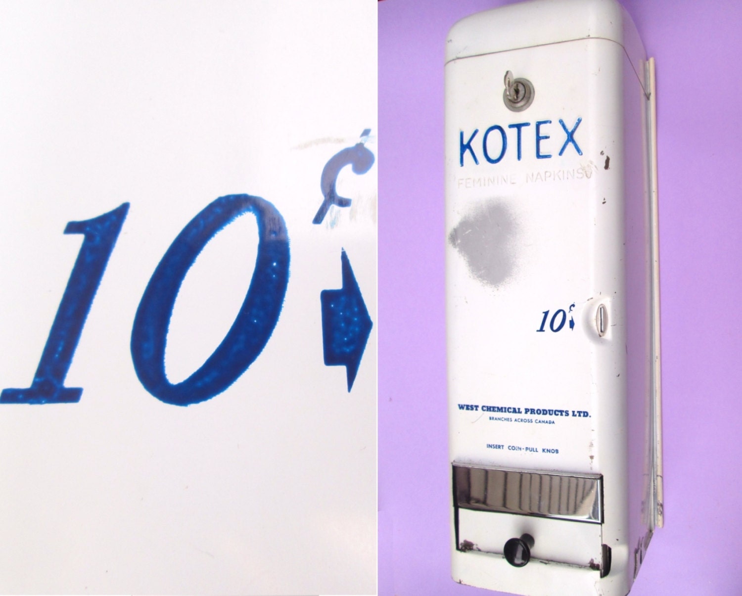 Vintage Kotex Pad Dispenser Vending Machine Funky Oddity
