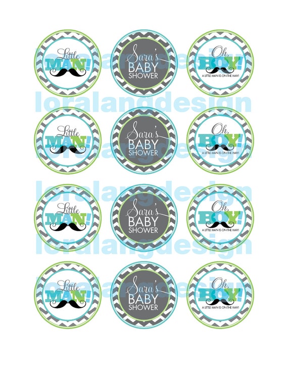 DIY Printable Oh Boy Little Man Cupcake Toppers Il_570xn