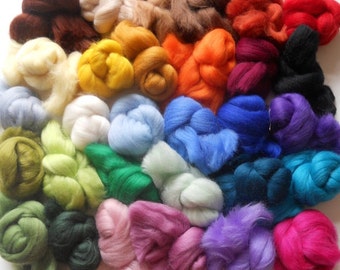 Felting Wools - Merino Wool Tops - 30 colours