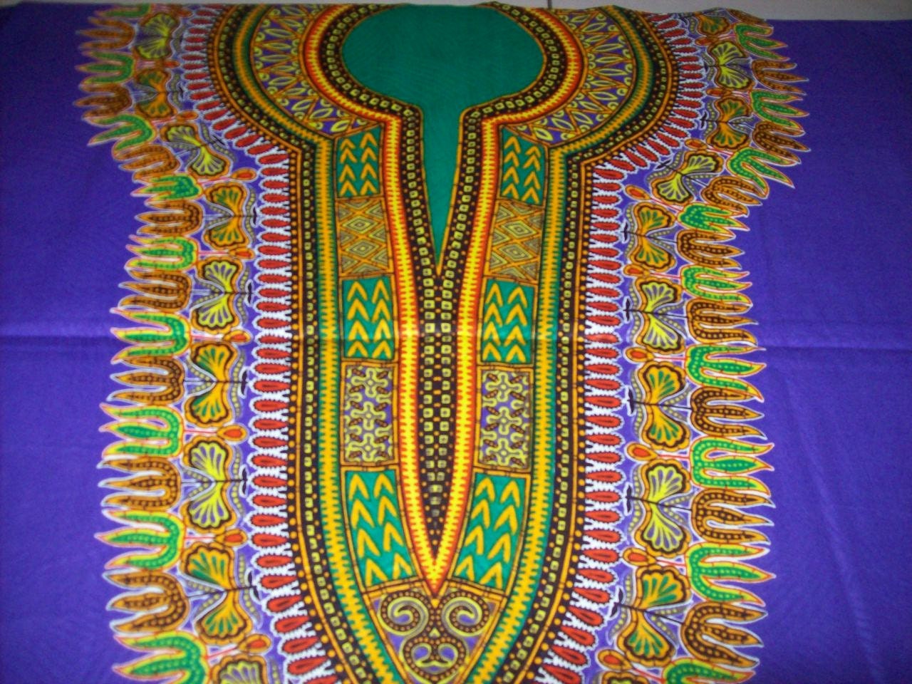 Purple color dashiki fabric per panel/ Dashiki clothing/