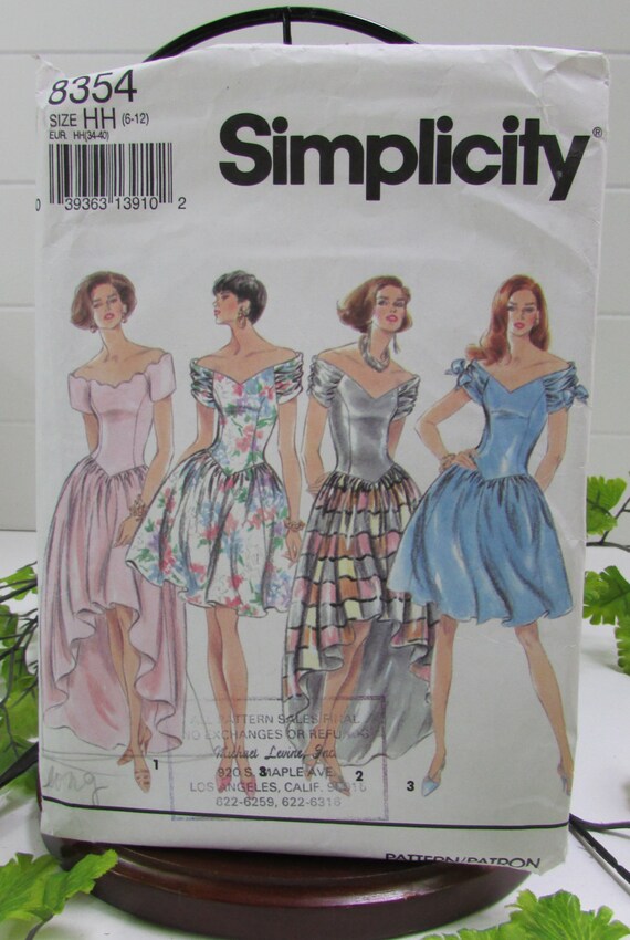 dress for formal patterns juniors Misses dress, cut, formal 12 Pattern, Pattern, Vintage dress 1990's