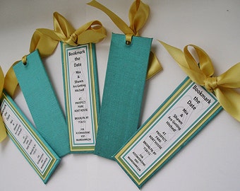 Save the Date/Wedding Favors, Wedding Announcements, Bookmarkers, Party Favors - (Custom Colors Available)