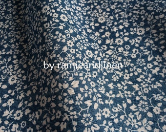 Japanese ramie fabric, mini floral print ramie fabric, half yard by 43" wide