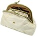 Cream Kiss Lock Wallet Coin Purse Clutch Gift for Women Gold Circles Embroidery