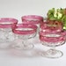 RESERVED FOR A.S. Red Glass Champagne, Tall Sherbets, Kings Crown, Set of 5