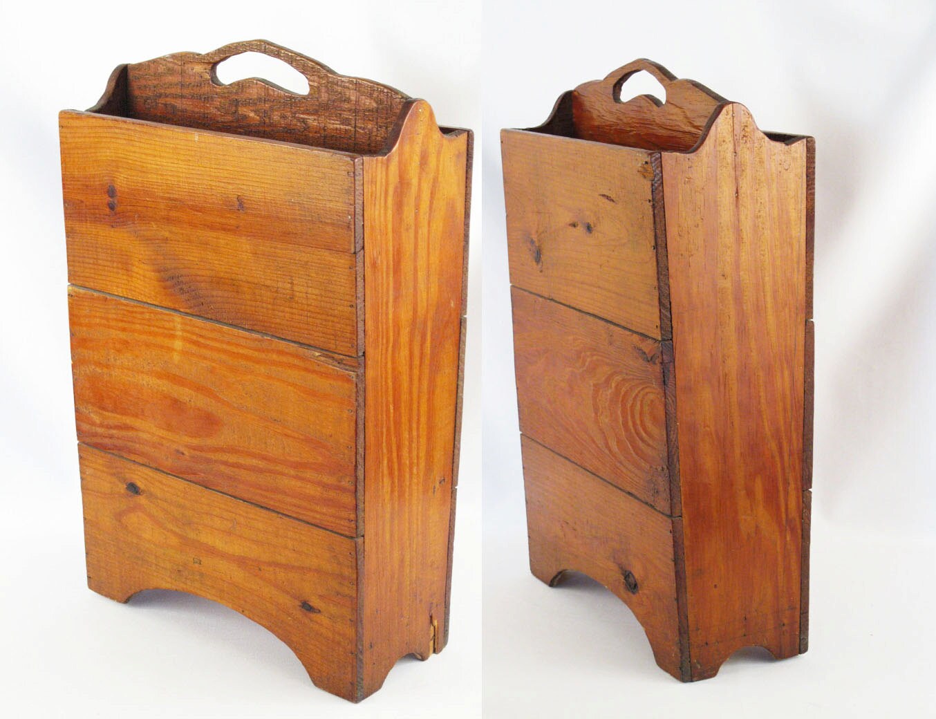 Vintage 1930s Handmade Wooden Magazine Rack Appalachian