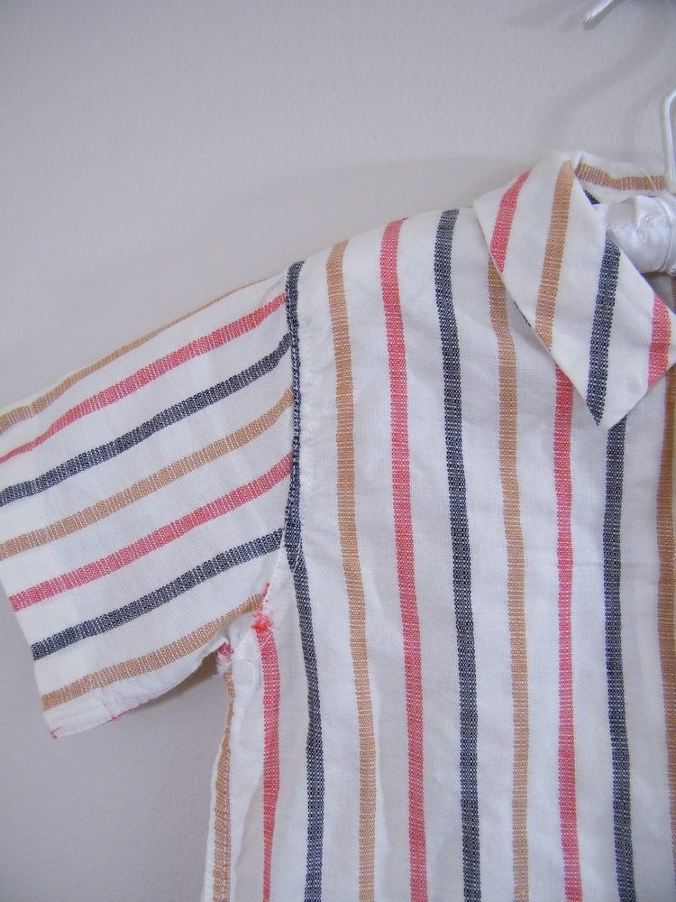 Vintage 1960s Boys Shirt / Striped Shirt / by ThriftyVintageKitten
