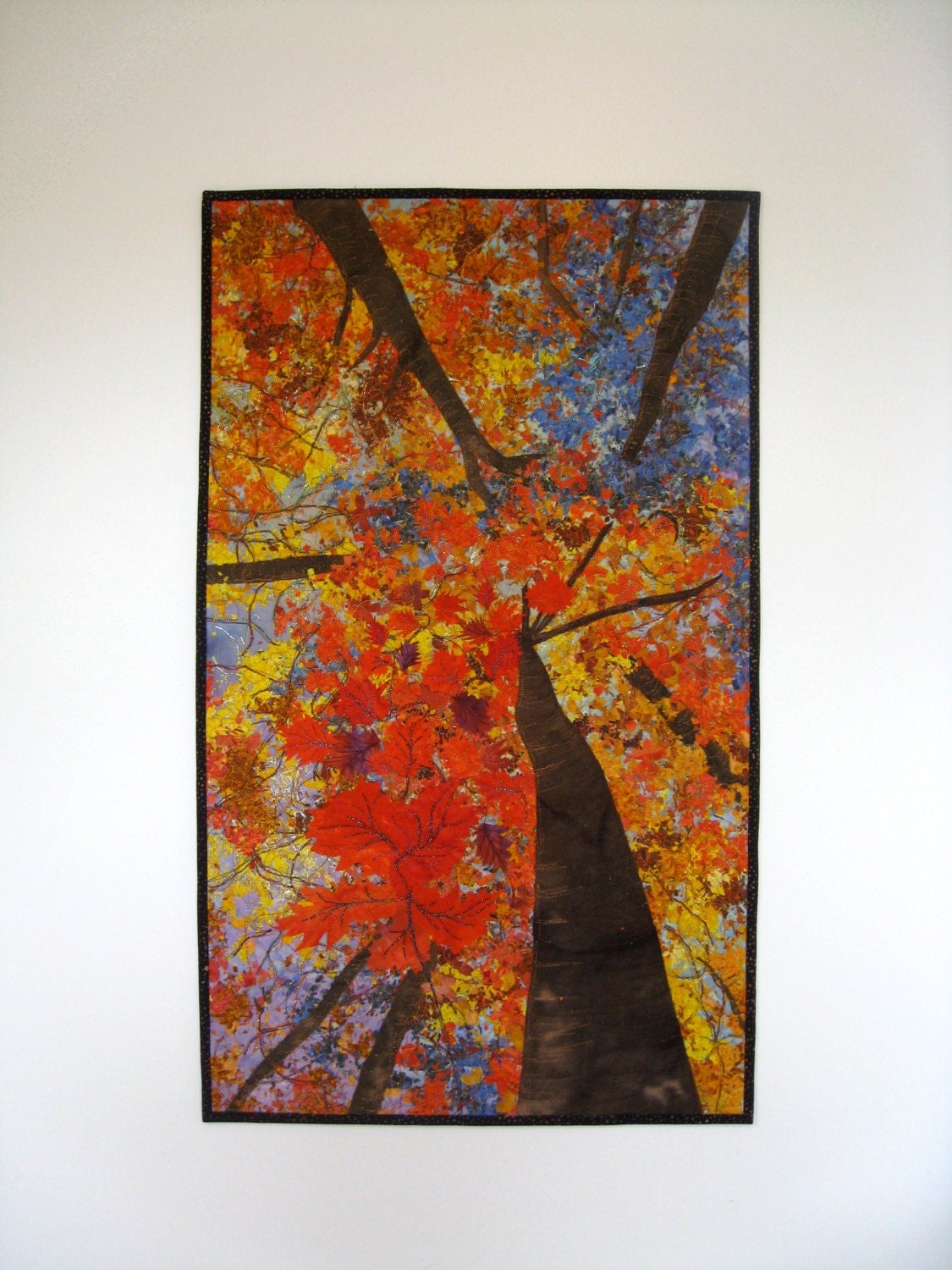 Quilted Wall Hanging Art Quilt Autumn Trees Original