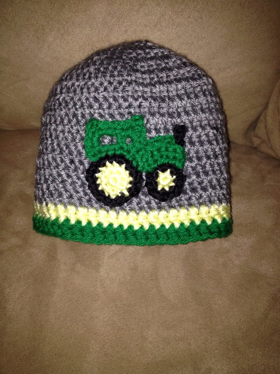 Tractor crochet hat John Deere hat Beanie hat by Crochet4Babies