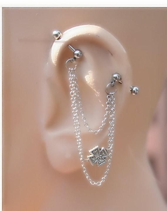 Items similar to Industrial Barbell, Industrial piercing, Jewelry, Industrial bar earring